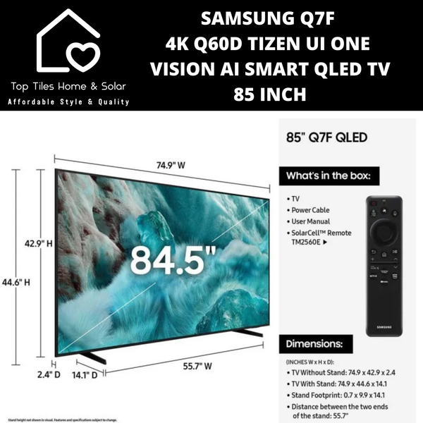 Samsung Q7F 4K Q60D Tizen UI ONE VISION AI Smart QLED TV - 85 Inch