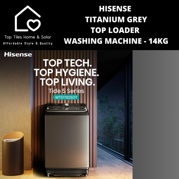 Hisense Titanium Grey Top Loader Washing Machine - 14kg