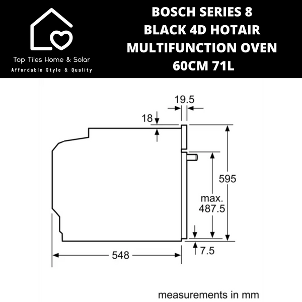 Bosch Series 8 - Black 4D HotAir Multifunction Oven - 60cm 71L