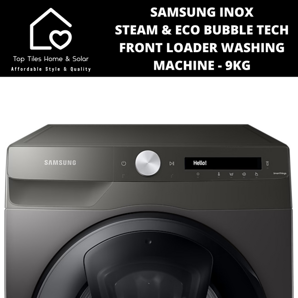 Samsung Inox AI Steam & Eco Bubble Tech Front Loader Washing Machine - 9kg
