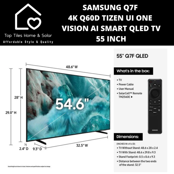 Samsung Q7F 4K Q60D Tizen UI ONE VISION AI Smart QLED TV - 55 Inch
