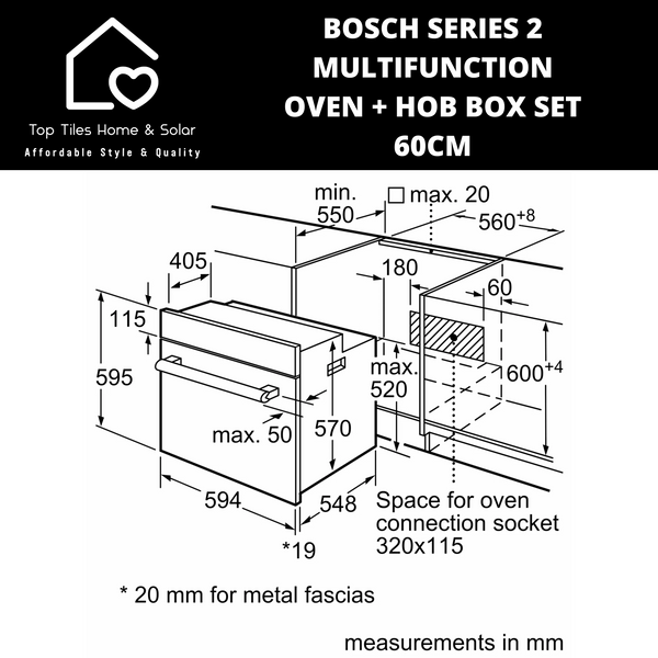 Bosch Series 4 - Multifunction Oven + Hob Box Set - 60cm