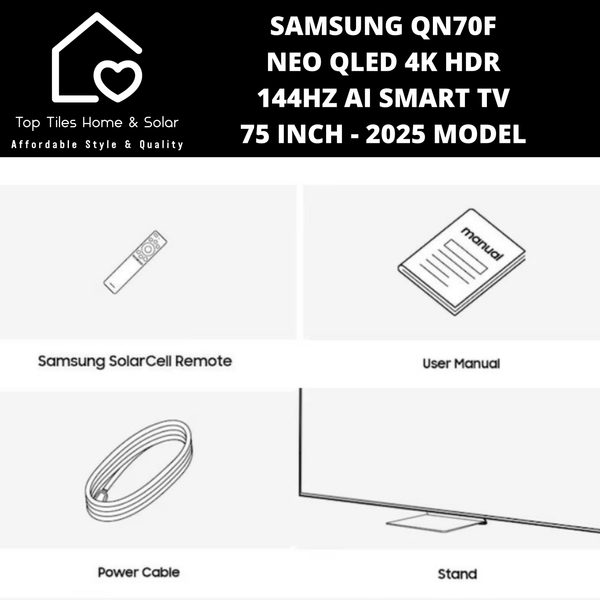 Samsung QN70F Neo QLED 4k HDR 144Hz Ai Smart TV - 75 Inch