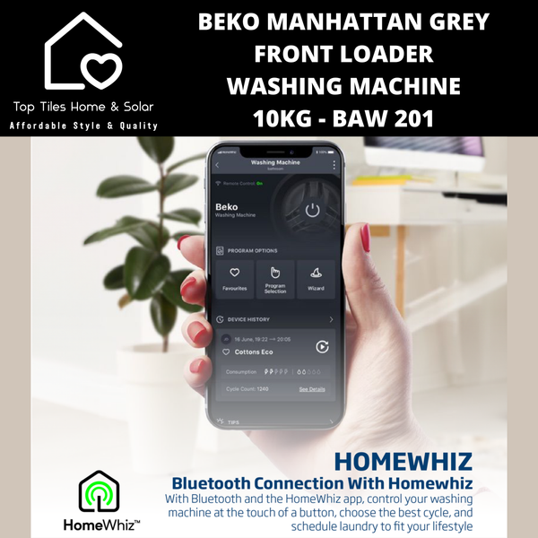 Beko Manhattan Grey Front Loader Washing Machine - 10kg BAW 201