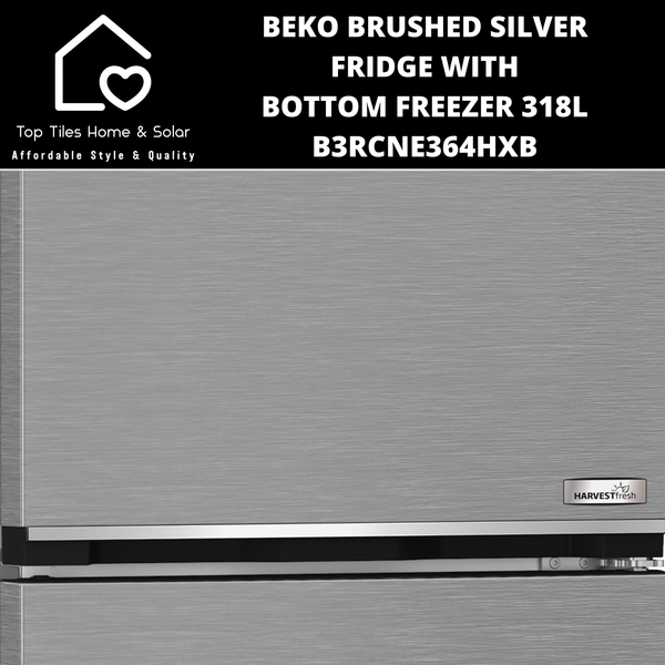Beko Brushed Silver Fridge with Bottom Freezer - 318L B3RCNE364HXB