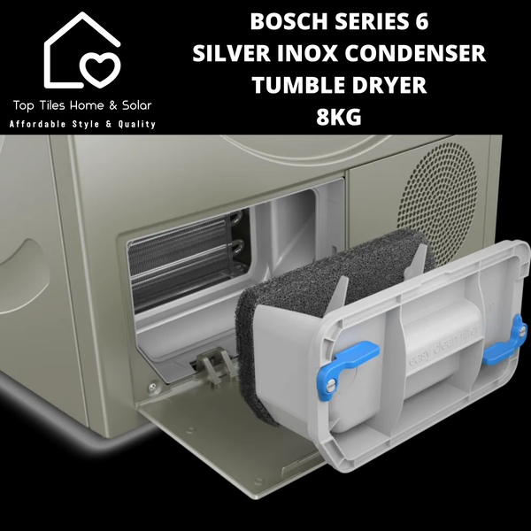 Bosch Series 6 - Silver Inox Condenser Tumble Dryer - 8kg