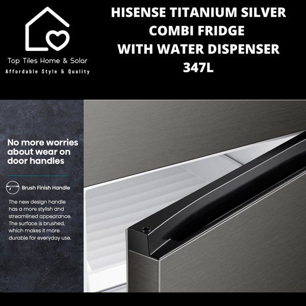 Hisense Titanium Silver Combi Fridge with Water Dispenser - 347L