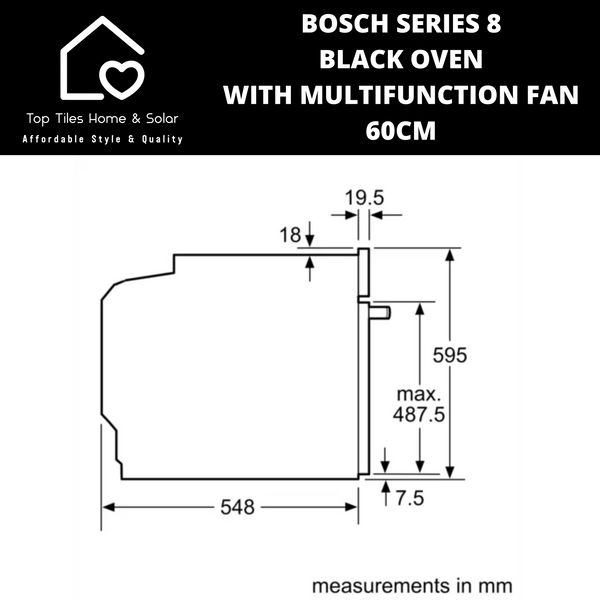 Bosch Series 8 - Black Oven with Multifunction Fan - 60cm