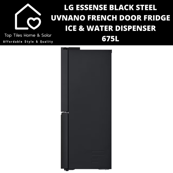 LG Essense Black Steel UVNano French Door Fridge - 675L Ice & Water Dispenser