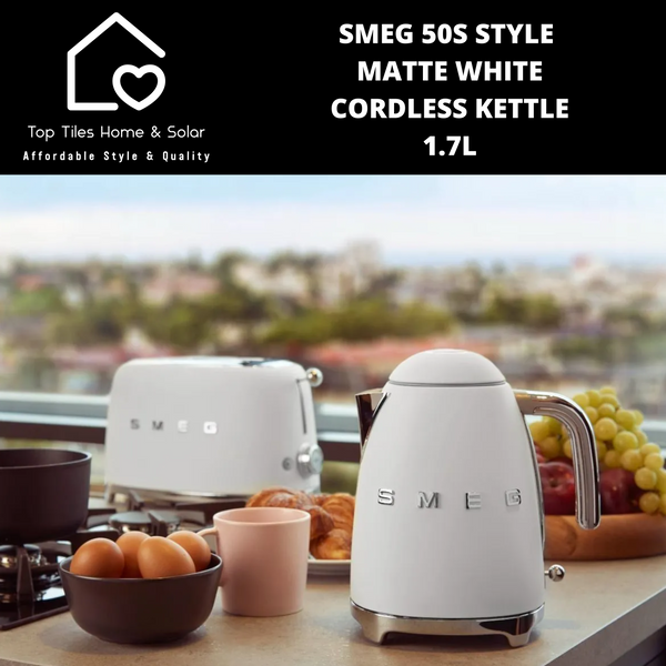 Smeg 50s Style Matte White Cordless Kettle - 1.7L