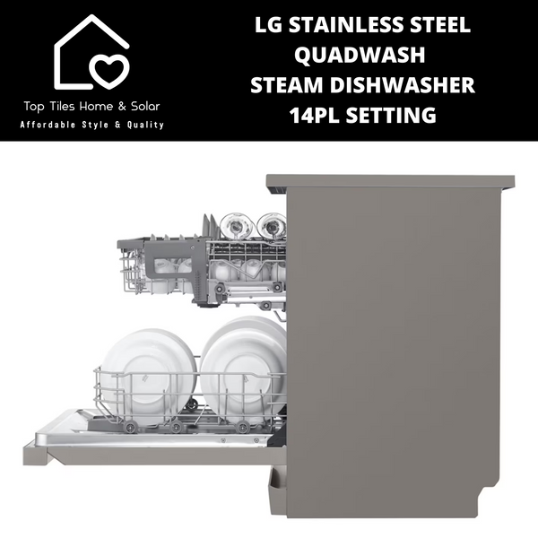 LG Stainless Steel QuadWash Steam Dishwasher - 14Pl Setting
