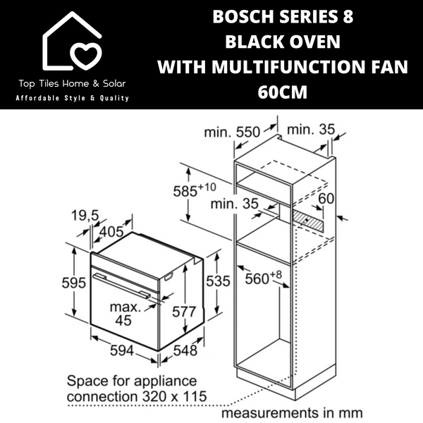 Bosch Series 8 - Black Oven with Multifunction Fan - 60cm