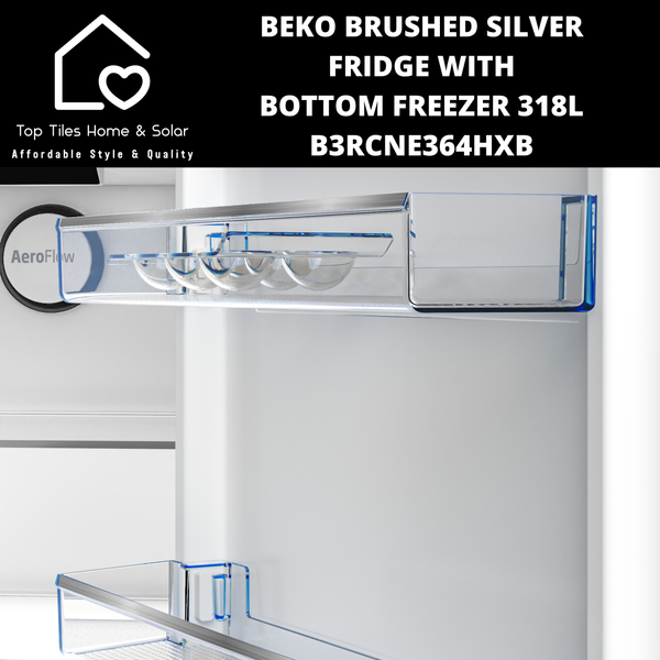 Beko Brushed Silver Fridge with Bottom Freezer - 318L B3RCNE364HXB