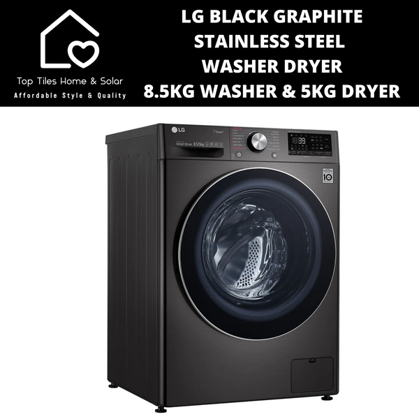 LG Black Steel Vivace Washer Dryer - 8.5kg Washer & 5kg Dryer