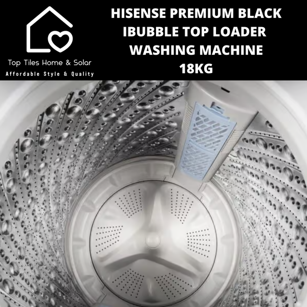 Hisense Premium Black iBubble Top Loader Washing Machine - 18kg
