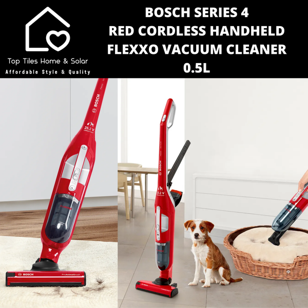 Bosch Series 4 - Red Cordless Handheld Flexxo Vacuum Cleaner - 0.5L