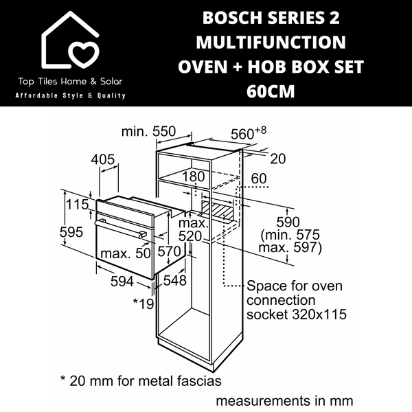 Bosch Series 4 - Multifunction Oven + Hob Box Set - 60cm