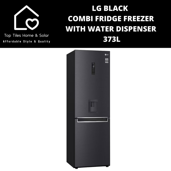 LG Black Combi Fridge Freezer - 373L Water Dispenser