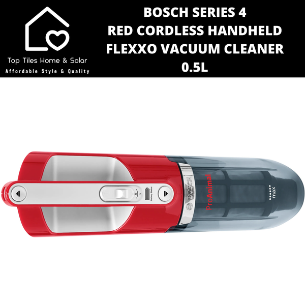 Bosch Series 4 - Red Cordless Handheld Flexxo Vacuum Cleaner - 0.5L