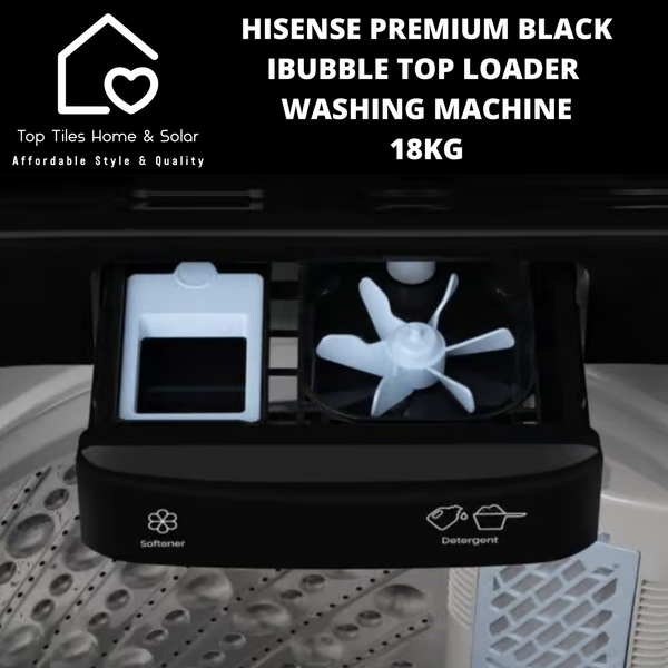 Hisense Premium Black iBubble Top Loader Washing Machine - 18kg