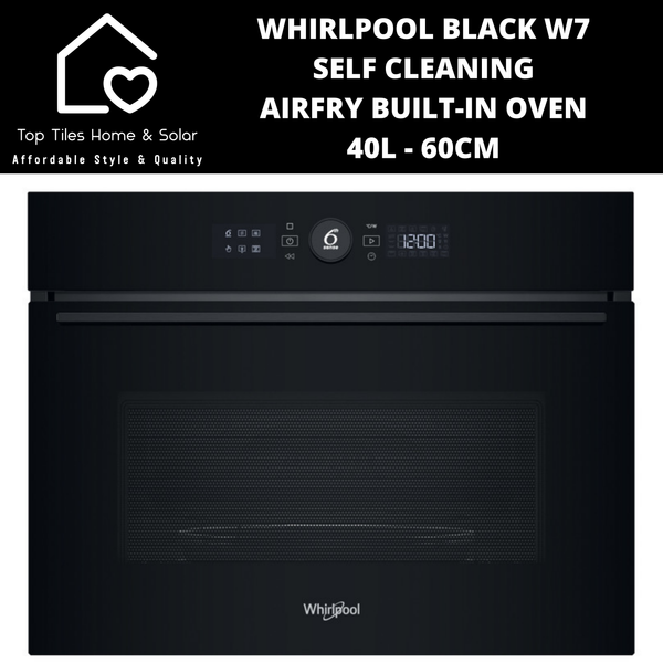 Whirlpool W5 - Premium 6th Sense Black Built-in Microwave 40L - 60cm