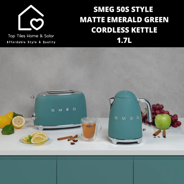 Smeg 50s Style Matte Emerald Green Cordless Kettle - 1.7L