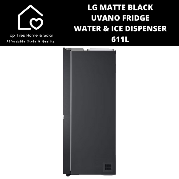LG Matte Black Uvano Fridge - 611L Water & Ice Dispenser
