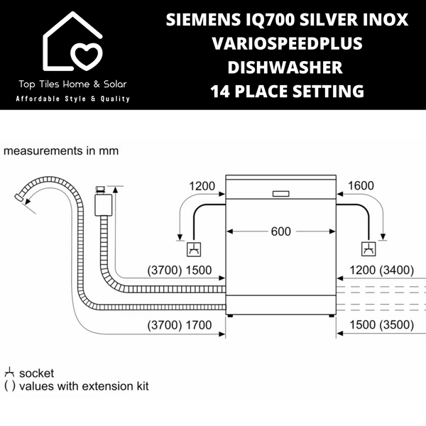 Siemens iQ700 - Silver Inox VarioSpeedPlus Dishwasher - 14 Place Setting