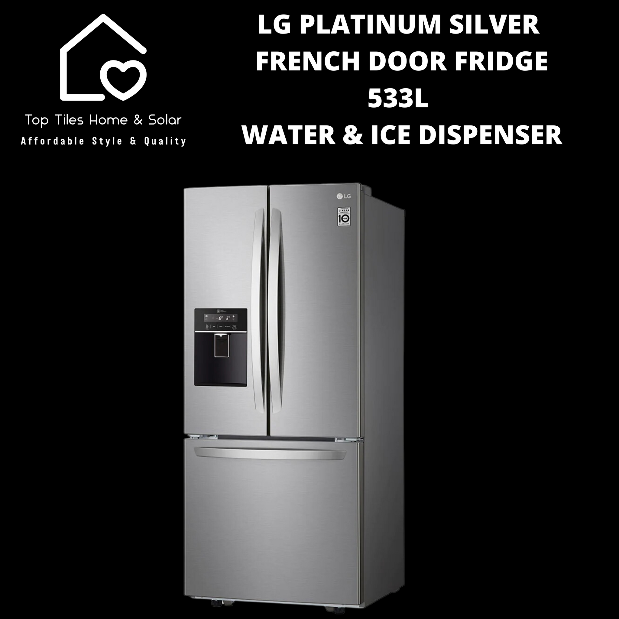 Lg 570l french door refrigerator plumbed deals