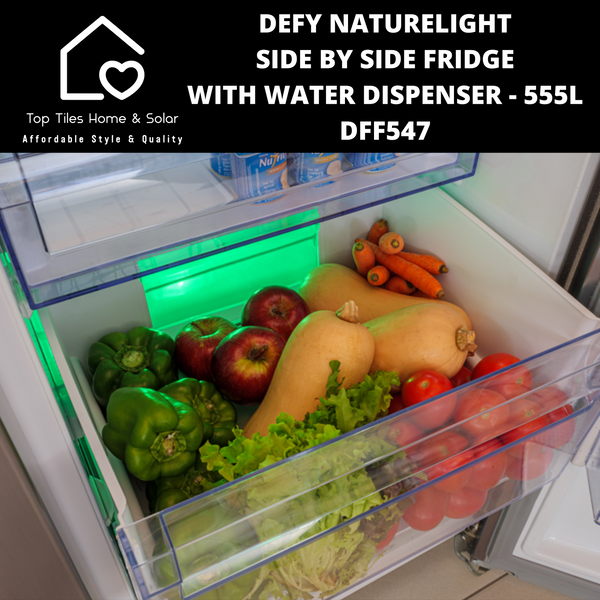 Defy NatureLight Side By Side Fridge with Water Dispenser - 555L DFF547