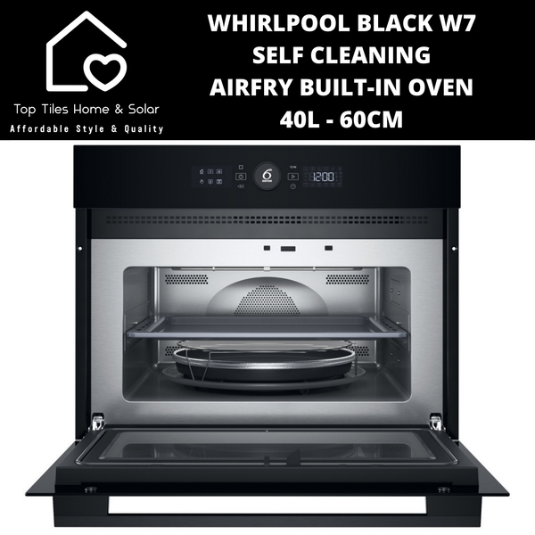 Whirlpool W5 - Premium 6th Sense Black Built-in Microwave 40L - 60cm