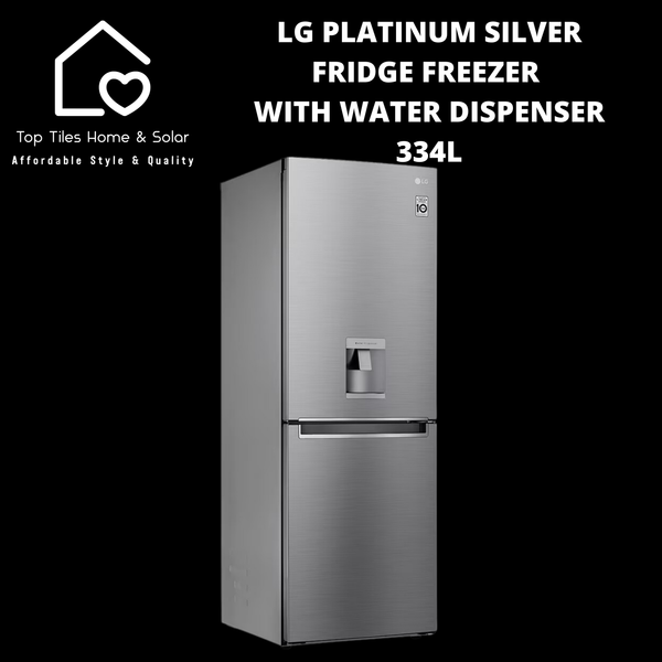 LG Platinum Silver Fridge Freezer with Water Dispenser - 334L