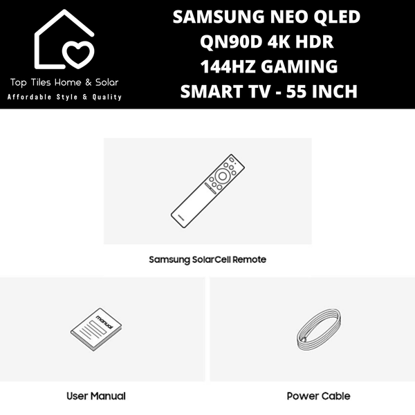 Samsung Neo QLED QN90D 4k HDR 144Hz Gaming Smart TV - 55 Inch