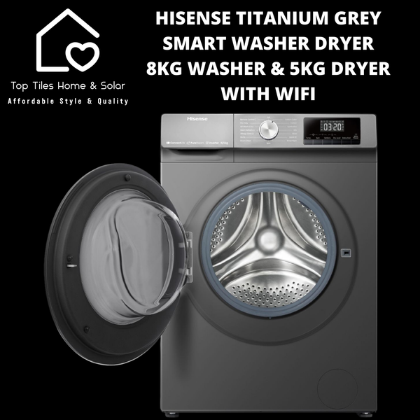 Hisense Titanium Grey Smart Washer Dryer - 8kg Washer & 5kg Dryer