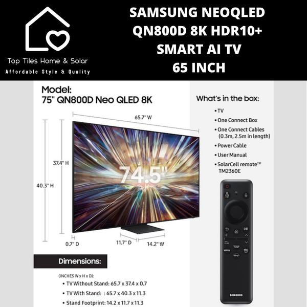 Samsung NeoQLED QN800D 8k HDR10+ Smart AI TV - 65 Inch