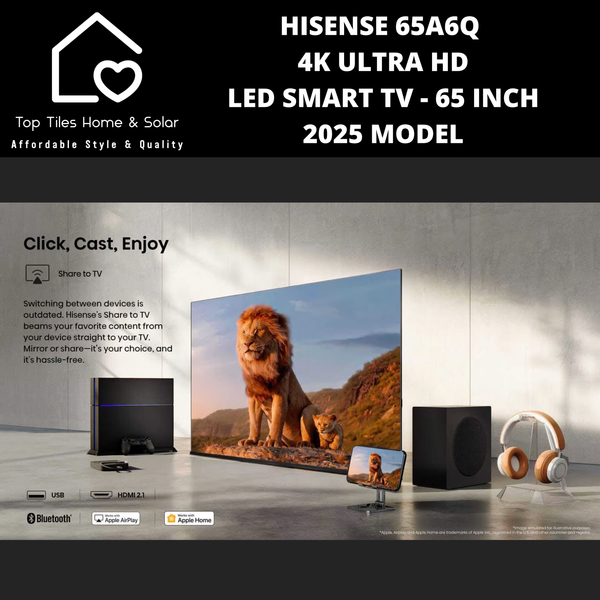 Hisense 65A6Q 4K ULTRA HD LED Smart TV - 65 Inch 2025 MODEL