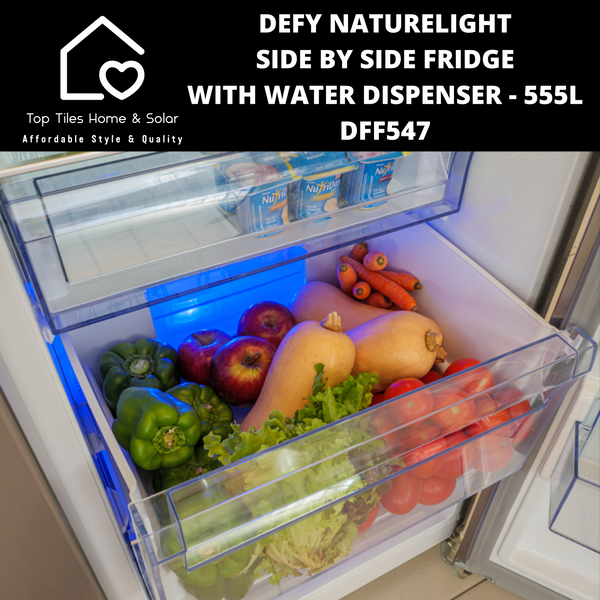 Defy NatureLight Side By Side Fridge with Water Dispenser - 555L DFF547