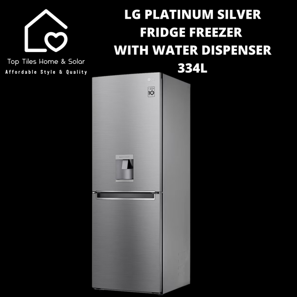 LG Platinum Silver Fridge Freezer with Water Dispenser - 334L