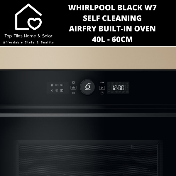 Whirlpool W5 - Premium 6th Sense Black Built-in Microwave 40L - 60cm