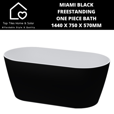 Miami Black Freestanding One Piece Bath - 1440 x 750 x 570mm