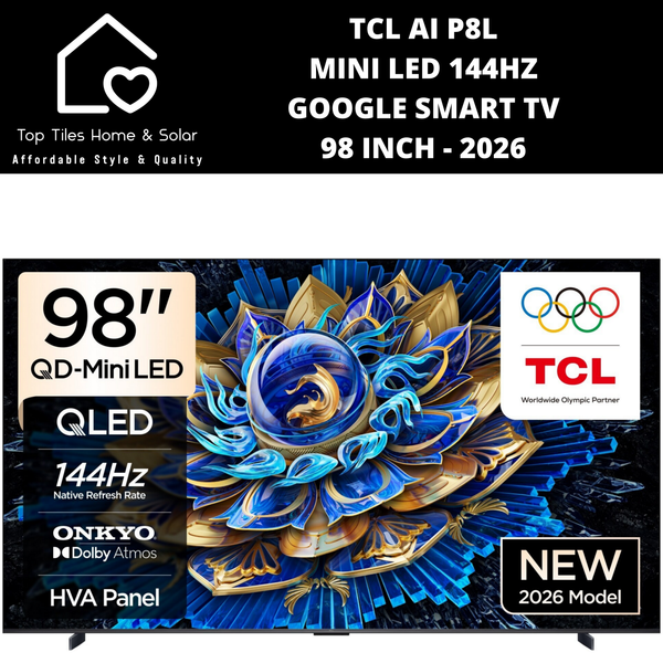 TCL AI P8L Mini LED 144Hz Google Smart TV - 98 Inch