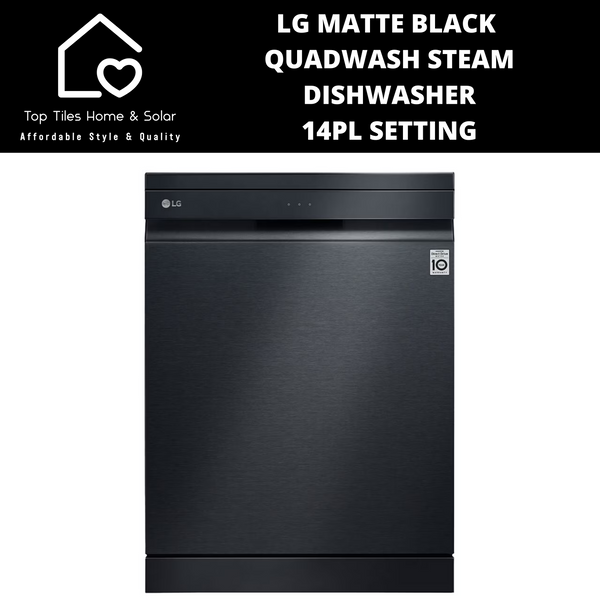 LG Matte Black QuadWash Steam Dishwasher - 14Pl Setting