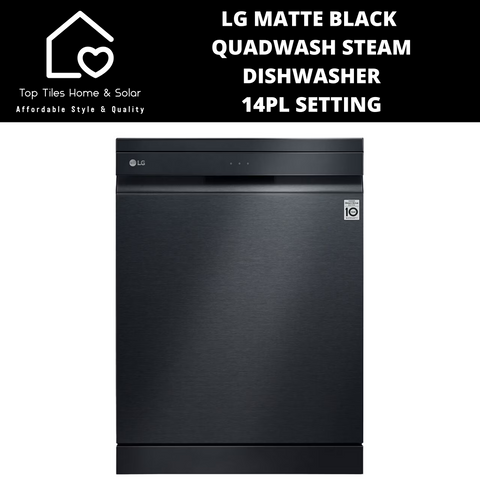 LG Matte Black QuadWash Steam Dishwasher - 14Pl Setting