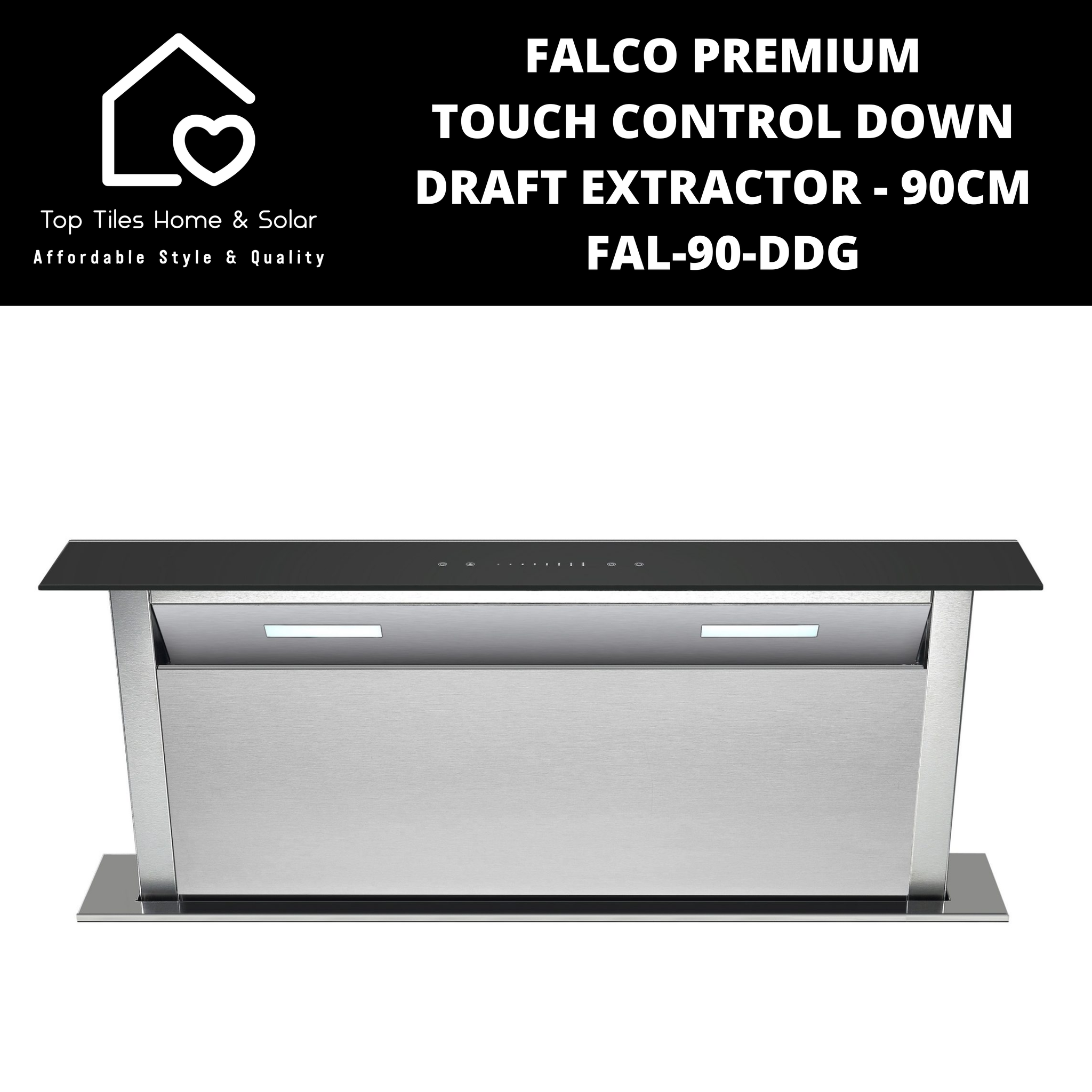 Falco Premium Touch Control Down Draft Extractor - 90cm FAL-90-DDG