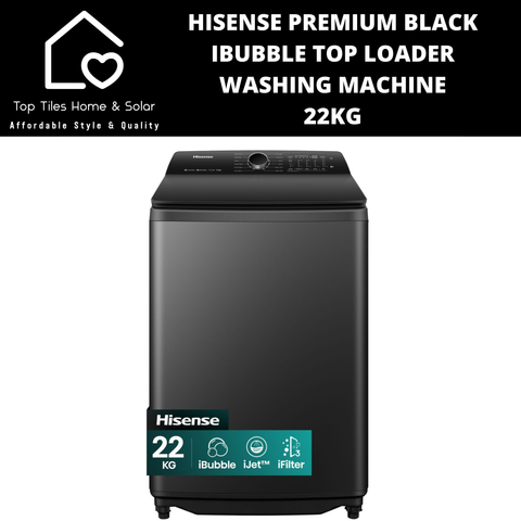 Hisense Premium Black iBubble Top Loader Washing Machine - 22kg