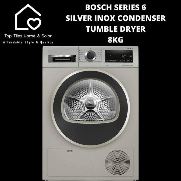 Bosch Series 6 - Silver Inox Condenser Tumble Dryer - 8kg