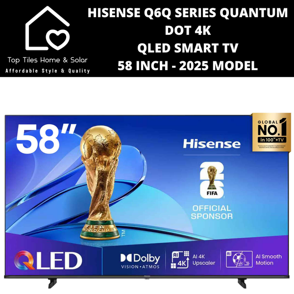 Hisense Q6Q Series Quantum Dot 4K QLED Smart TV - 58 Inch 2025 MODEL