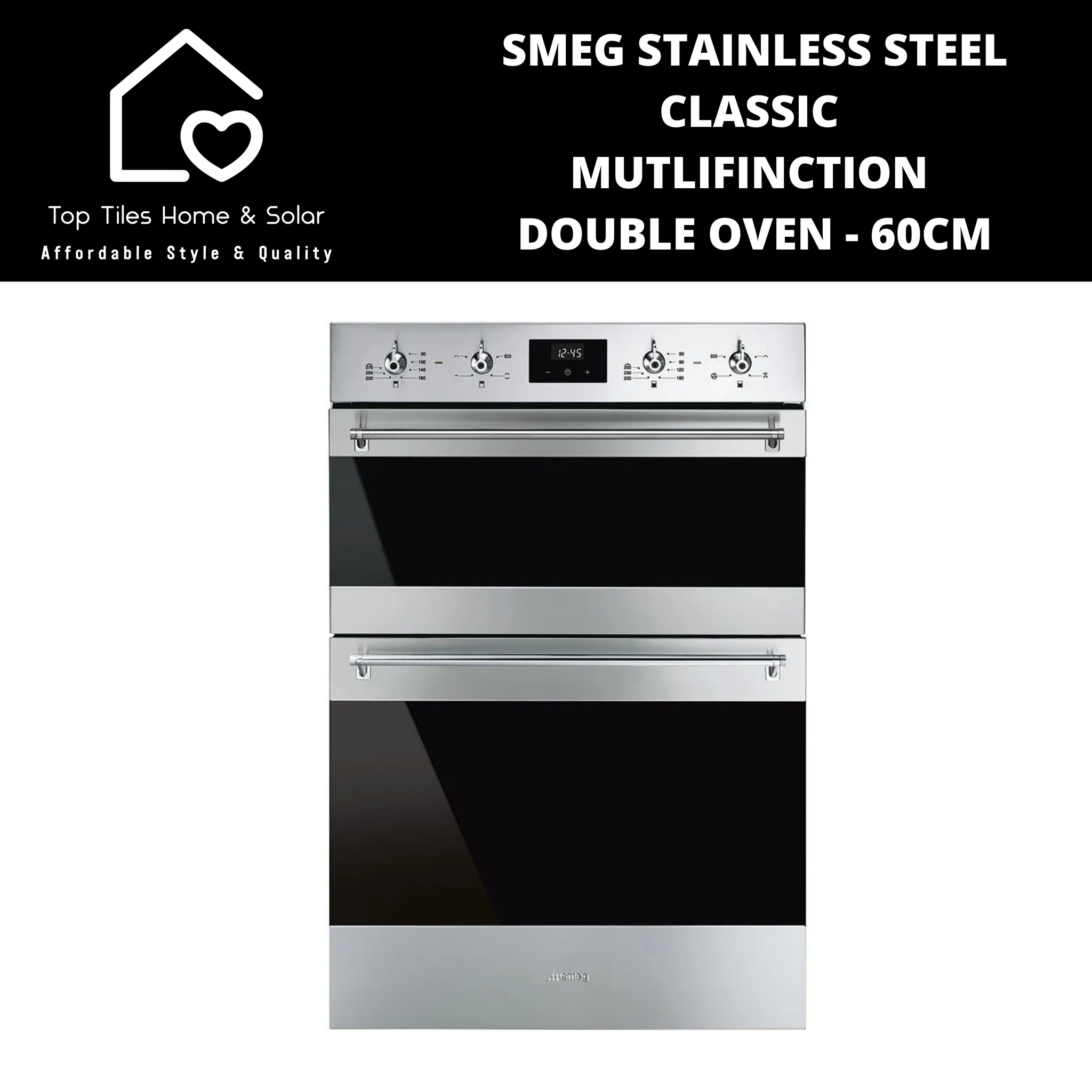 Smeg Stainless Steel Classic Multifunction Double Oven - 60cm