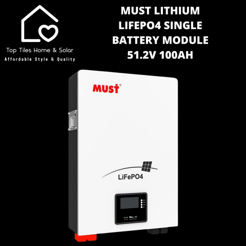 Must Lithium LiFePo4 Single Solar Battery Module - 51.2V 100Ah 4.8kWh