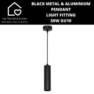 Black Metal & Aluminium Pendant Light Fitting - 50W GU10
